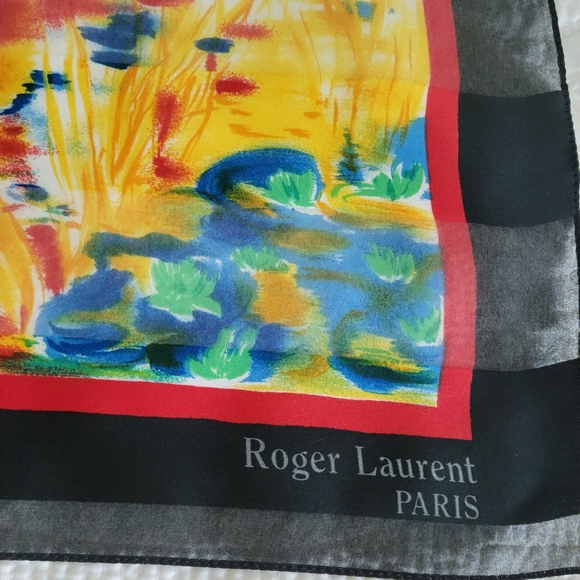 VINTAGE SCARF BY ROGER LAURENT PARIS.34X34 - Picture 6 of 6